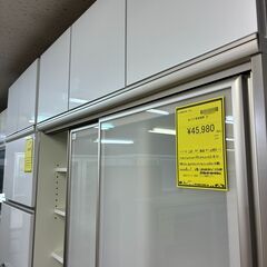 【ジャングルジャングル深井店】★スライド扉食器棚 白 ホワイト 食器棚 堺市（中区 堺区 東区 西区 南区 北区）和泉市 河内長野市 富田林市 松原市 狭山市 深井 【FU2505】の画像