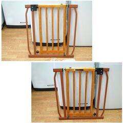 グリーンライフ ベビーゲート 幅68～83×奥行5×高さ74cm オートクローズ式 とびら木製ゲート 札幌市 清田区 平岡の画像