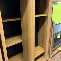 【ジャングルジャングル深井店】★スライド書庫 茶 ブラウン 書庫 本棚 収納家具 文庫 クリーニング済 堺市（中区 堺区 東区 西区 南区 北区）和泉市 河内長野市 富田林市 松原市 狭山市 深井 【FU2507】の画像