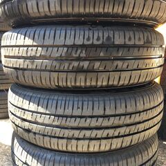 195/65R14 夏タイヤアルミ4本セット　２０２４年製造　日本製タイヤ　オートバックス　MAXRUN Efficia　8～9分山位　４穴　PCD100の画像