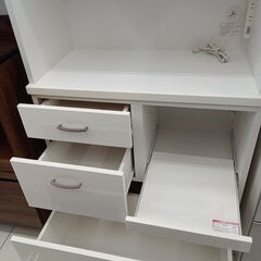 ★リユースのサカイ日立店★HJ7244 NITORI レンジボード ホワイト H180×D40×W80 クリーニング済み の画像