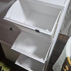 天馬 多段分別ゴミ箱ホワイトラッシュ 55L  【美品】2個セット  ダストボックス 収納の画像