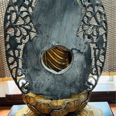 木彫釈迦阿弥陀如来坐像　高さ約60cm 仏教美術　木彫 仏像 金塗の画像