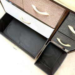 ファブリックチェスト ワイド 3段 布引出 衣類収納 の画像