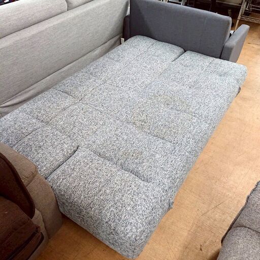 8/5売済ニトリ ソファベッド マークスAM 3人掛け 布張り (（株