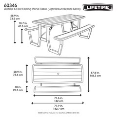 未使用！LIFETIME ピクニックテーブルの画像
