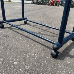 ハンガーラック　物干し　衣装ラック　ダブル　高さ調節可　2段　キャスター付き　中古　③の画像