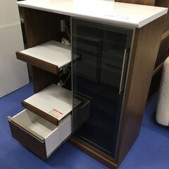 ★リユースのサカイ横浜南店★YM1323  レンジ台 ブラウン W90×D49×H115 クリーニング済みの画像