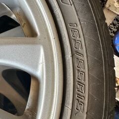 165/55R15 ダイハツ純正アルミホイールとタイヤセットの画像