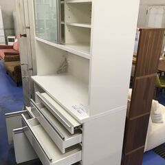 ★リユースのサカイ横浜南店★YM1325  レンジボード ホワイト W118×D49×H200 クリーニング済みの画像
