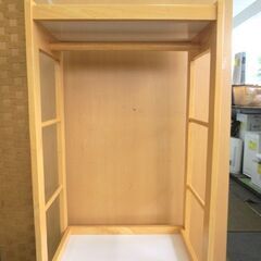 ランドセルラック 幅60cm 奥行30cm 高さ120cm キッズ  子供部屋収納 ハンガーシェルフ 木製 ナチュラル ラック  ハンガーラック キャスター付き 札幌市 北20条店の画像