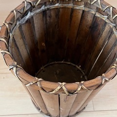 観葉植物用、竹編み、カゴの画像