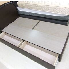 ベッド シングルベッド マットレス付き 引出し付き 収納 木製 ブラウン ベット 寝具 家具 札幌市 厚別区の画像