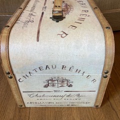ヴィンテージ トランク 木製 ワインケースchateau renierの画像