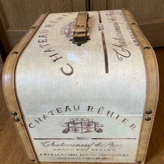 ヴィンテージ トランク 木製 ワインケースchateau renierの画像