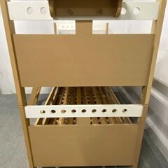 光製作所 子供用2段ベッド シンプル コンパクトデザイン ナチュラル ウッド 寝具 ハシゴ スノコ 中古家具 店頭引取歓迎 R9835の画像