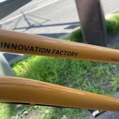自転車　No.397　オレンジ　シティサイクル　27インチ　※前後振れあり 【リサイクルショップどりーむ荒田店】の画像
