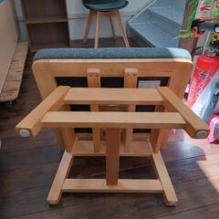 ★北九州、福岡市周辺配送可【松田家具】ダイニングチェア  回転椅子  木製  ファブリック  💳自社配送時🌟代引き可💳※現金、クレジット、スマホ決済対応※  【配送希望は要決済前問い合わせ】の画像