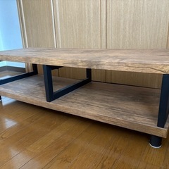山善(YAMAZEN) テレビ台 ローボード 組立品 幅100 42型TV対応 アンティーク調 アンティークブラウン/ブラック FTR-1040(ABR/SBK)の画像
