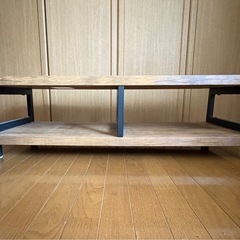 山善(YAMAZEN) テレビ台 ローボード 組立品 幅100 42型TV対応 アンティーク調 アンティークブラウン/ブラック FTR-1040(ABR/SBK)の画像