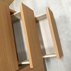 【ｼﾞｬﾝｸﾞﾙｼﾞｬﾝｸﾞﾙ金沢店】収納棚 木目調 ナチュラル W(幅)120.0cm×D(奥行き)40.0cm×H(高さ)75.0cm ※クリーニング済みの画像
