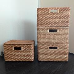 【取り引き中】ラタン引き出し　カラーボックス　ニトリの画像