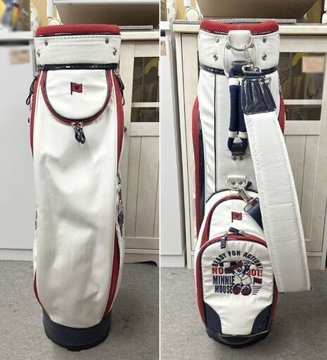 Diseny ディズニー ミニーマウス キャディバッグ 8.5型 4分割 白 ホワイト ゴルフバッグ ☆ 札幌市 白石店 Diseny ディズニー ミニーマウス キャディバッグ 8.5型 4分割 白