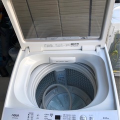 f●■【美品】AQUAアクア・全自動洗濯機8kg【AQW-GV80H】大型大容量の画像