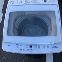 f●■【美品】AQUAアクア・全自動洗濯機8kg【AQW-GV80H】大型大容量の画像