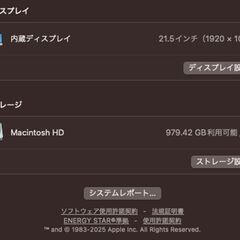 iMac（21.5インチ,2017）HDD1TB/8GB〈MMQA2J/A〉⑥の画像
