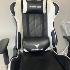 GXTRACE ゲーミングチェア ゲームチェア オットマン付き オフィスチェア 人間工学 １６５度 リクライニング ハイバック テレワーク 椅子 PCチェア (White)の画像