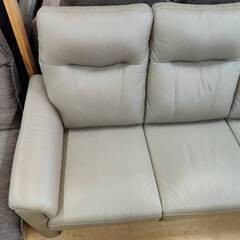 【愛品倶楽部柏店】NITORI ニトリ 一部本革3人掛けソファ ナルタ KD BE 幅190cmの画像