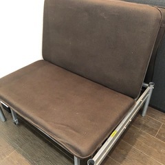 ソファーベッドブラウン中古の画像