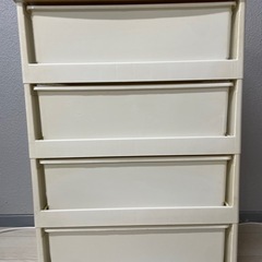 ウッドトップチェスト4段　プラケース　衣装ケースの画像