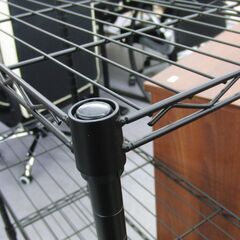 4段アルミラック 高さ100.5×幅64×奥行29㎝ ブラック 黒   収納棚 スチールラック メタルラック 札幌 手稲の画像