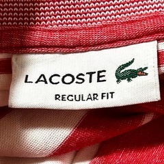 赤ワニ刺繍 LACOSTE ラコステ ボーダー 半袖 ポロシャツ メンズ XS ボーダー 赤 白
の画像