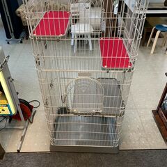 ★来店限定★　キャットタワーゲージ　中古品　黄ばみあり　高さ142㎝の画像
