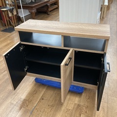 S103 ⭐ 国産 タンスのゲン 大川家具 ハイテレビボード Nゴッド90 幅90cm USED 綺麗の画像