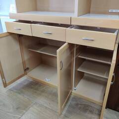【愛品倶楽部柏店】岡家具工業 3枚扉ダイニングボード プレッソ120 OP 幅120cmの画像