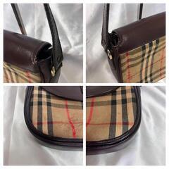 BURBERRY バーバリー ノバチェック ショルダーバッグ ボルドー 希少の画像