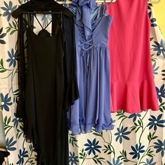 新品あり ドレス 3着 黒 青 
桃の画像