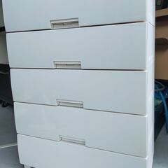 Fits フィッツ 5段 ウッドトップチェスト 幅75.5cm 奥行41cm 高さ104cm 引き出しロックの画像