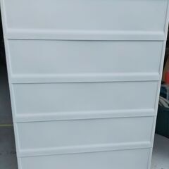 Fits フィッツ 5段 ウッドトップチェスト 幅75.5cm 奥行41cm 高さ104cm 引き出しロックの画像