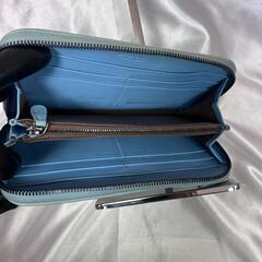 ボッテガヴェネタ イントレチャート ラウンドファスナー長財布 ライトブルー　Bottega Veneta の画像