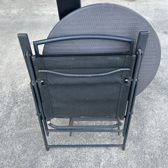 折りたたみテーブル チェア 2点セットの画像