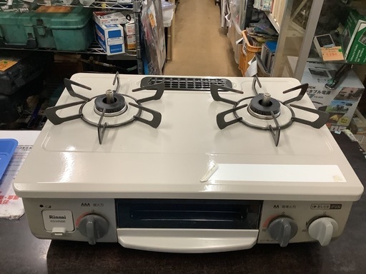 リサイクルショップどりーむ荒田店 No10149　新生活にオススメ♪　２口ガスコンロ　リンナイ　2018年製　LPガス用 リンナイ 都市ガスガスコンロ KG34NBE リサイクルショップ宮崎屋