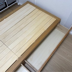 無印良品　オーク材　収納付きベッド　スモールサイズ　８８．５×２０１×２７ｃｍの画像