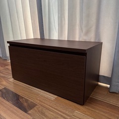 ワゴン キューブボックス 収納　ダークブラウンの画像