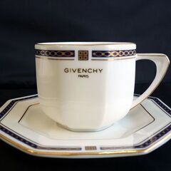 ☆GIVENCHY カップ&ソーサー 2客セット ジバンシー コーヒーカップ ティーカップ 金彩 食器 白 札幌 北20条店の画像