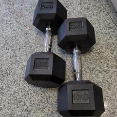 ★新入荷 TOP FILM ヘックスダンベル 六角ダンベル 10kg ×2セット ウエイトの画像
